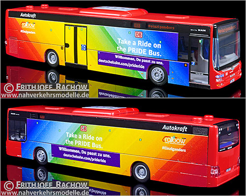 Rietze Busmodell Sondermodell M A N Lions City  Autokraft Pride Bus