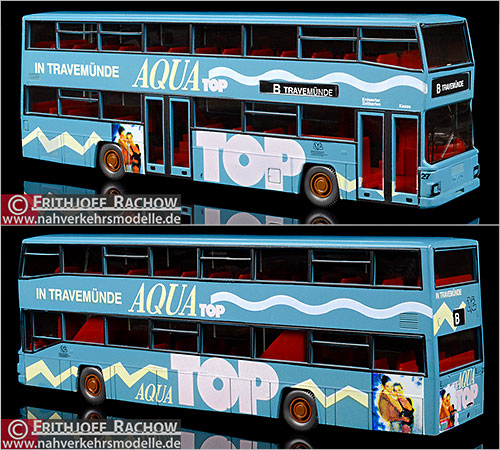 Winking Busmodell Sondermodell M A N D 89 Lbeck Travemnder Verkehrsgesellschaft mit Werbung Aqua Top