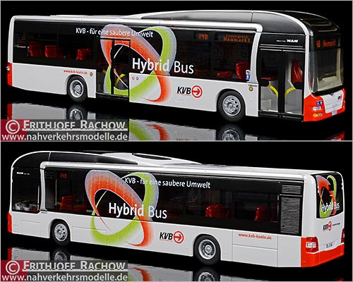 Rietze Busmodell Artikel 67633 M A N Lions City Hybrid Klner Verkehrs-Betriebe K V B