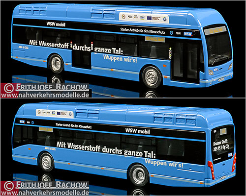 Holland-oto Busmodell Artikel 8-1190 Van Hool A 330 F C Hybrid Wuppertaler Stadtwerke