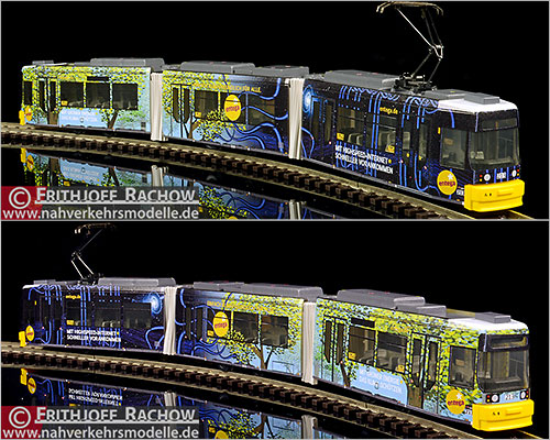 Rietze Linie 8 Straenbahnmodell Artikel stra01071 Adtranz G T 6 M Mainer Mobilitt