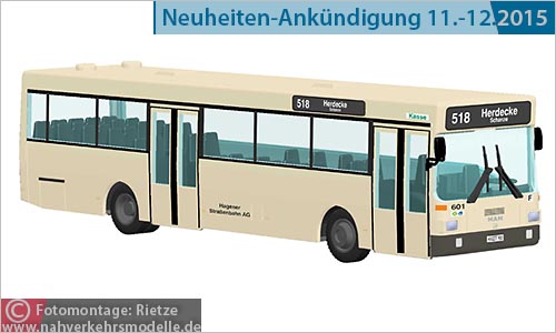 Rietze Busmodell Artikel 72117 M A N S L 202 Hagener Straenbahn