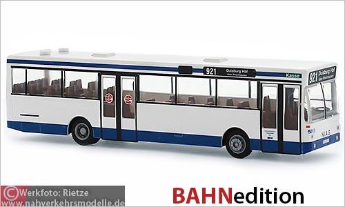 Rietze Busmodell Artikel 72109 M A N S L 202 Bahnedition NIAG Moers