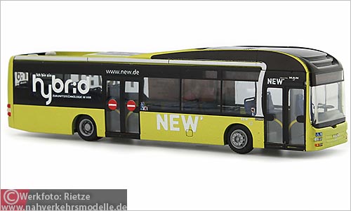 Rietze Busmodell Artikel 67630 M A N Lions City Hybrid Newbus Viersen
