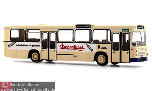 Rietze Busmodell Artikel 72314 M A N S L 200 Stoag Oberhausen mit Bandwerbung Doornkaat