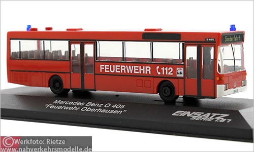 Rietze Busmodell Artikel 71825 Mercedes-Benz O 405 Feuerwehr Oberhausen