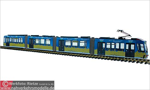 Rietze Linie 8 Straenbahnmodell Artikel STRA01066 Adtranz G T 8 Verkehrs Aktiengesellschaft Nrnberg Bayernland